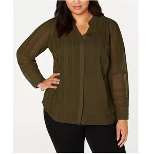 And The Why Textured Pintuck Blouse Top with Tassels main image 1
